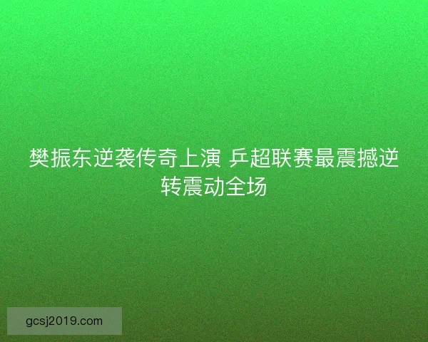 樊振东逆袭传奇上演 乒超联赛最震撼逆转震动全场